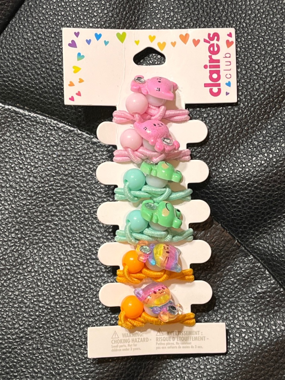 Claire’s Kids Animal Hair Ties Set of 6 | Pink Green Orange | NWT